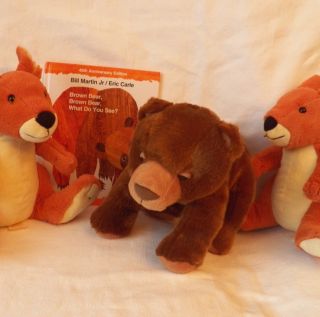 Eric Carle Kohls Cares Plush Toy Lot Stuffed Brown Bear 2 Kangaroo Set