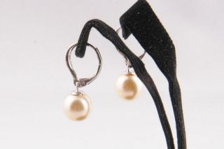 Eliot Danori Glass Pearl Crystal Dangle Earrings
