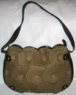 Eric Javits Squishee and Woven Leather Shoulder Bag