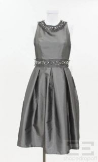 Eliza J Silver Metallic Beaded Sleeveless Dress Size 6 New