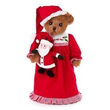 Bearington Suzie Sprucey Holiday Teddy Bear with Stand