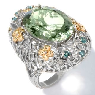 10.20ct Prasiolite and Alexandrite Gem Nouveau Openwork Ring with 1
