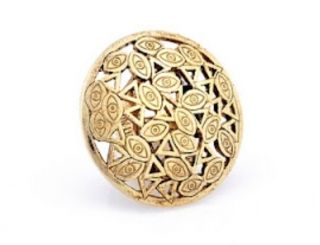 Low Luv By Erin Wasson Evil Eye Dome Ring Gold Tone Size 6 New 70