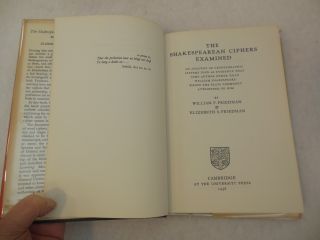 William Elizebeth Friedman The Shakespearean Ciphers Examined