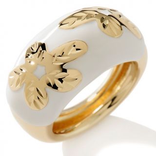 Jewelry Rings Fashion 14K Flower Design Enamel Band Ring