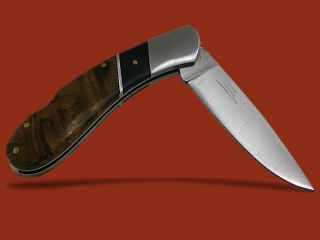 Elk Ridge Eagle Etch Blade Burl Wood Pocket Knife
