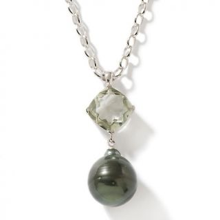 Imperial Pearls 12 13mm Cultured Tahitian Pearl and Prasiolite