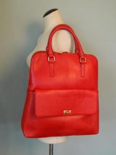 348 JCrew Edie Leather Tote Bag black decadent red purse satchel
