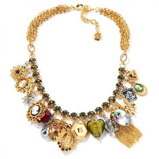 Colleen Lopez Charm Style 2 Tone 16 Drop Necklace