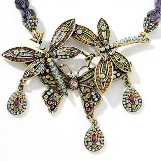 Heidi Daus Swarms of Dragonflies Beaded 17 Drop Necklace