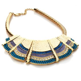  Bib/Collar Universal Vault Multicolor Beaded Goldtone 17 Necklace