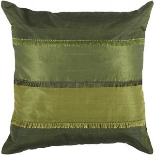 Rizzy Home 18 x 18 Fringe Pillow   Green/Lime Green
