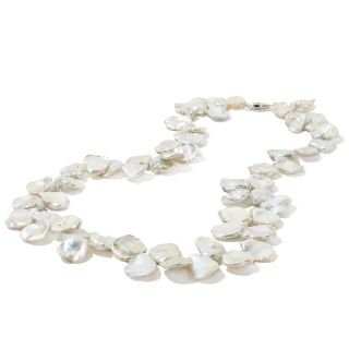 Cultured White Keshi Pearl Sterling Silver 18 Necklace