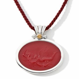  Cameo Red Eros and Psyche Pendant with 18 1/2&