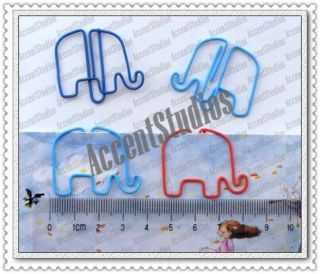 100 Cute Shaped Paper Clips Favors Paperclips Elephant