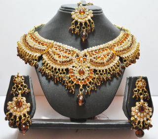  indian bollywood necklace earrings jewelry set specially handcrafted