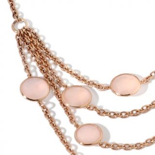 Sima K Pink Chalcedony Rose Vermeil 18 Bib Necklace