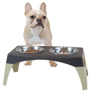 Elevated Dog Feeder Diner Stormcloud Medium Dish 3 Cup Stainless Bowl