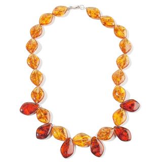  Jewelry Necklaces Beaded Age of Amber 2 Tone Amber Petal 18 Necklace