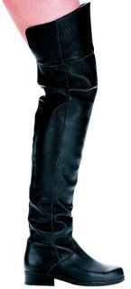Ellie Shoes Thigh High Black Leather Mens Boot 1 Heel 125 Tyler BLKL