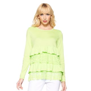 Diane Gilman DG2 Ruffles and Lace Long Sleeve Tee