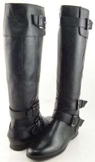 Enzo Angiolini Zenzi Black Leather Womens Designer Riding Knee High