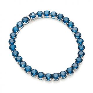  Carol Brodie 25.35ct London Blue Topaz Sterling Silver Tennis Bracelet