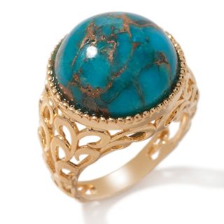 Technibond® Turquoise with Copper Matrix Cabochon Ring