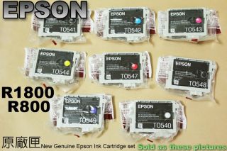 8x Genuine Epson R800 R1800 Printer Ink Cartridge 1 Set