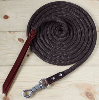 14 ft x 5 8 Yacht Braid Horse Lead Rope w Parelli Safety Snap Brown