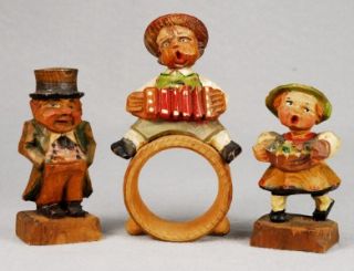 vintage figural carved wood figures 10 items anri