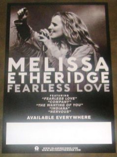Melissa Etheridge Fearless Love Ed RARE New Poster Fiona Apple Heart