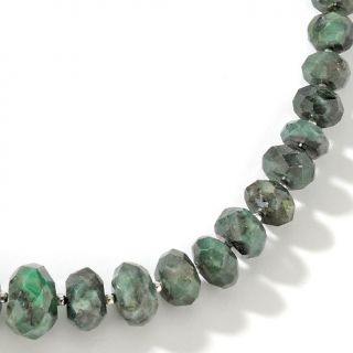  Beaded 295ct Faceted Emerald Bead Sterling Silver 21 Necklace