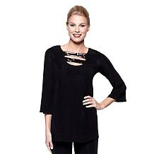 slinky brand scoop neck tunic with sequined bands $ 24 90