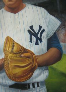 Elston Howard New York Yankees   Original Baseball MLB Oil Painting on