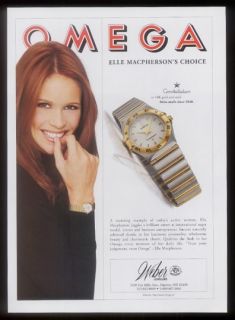 1996 Elle Macpherson Photo Omega Constellation Watch Ad