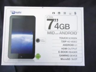 Ematic eGlide 2 7 Touch Screen Android 4GB Tablet Black