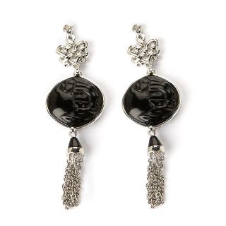 Victoria Wieck Carved Black Onyx and Gemstone Sterling Silver Chinese