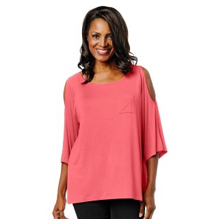 dg2 jersey knit cold shoulder 34 sleeve tee d 2011071210221957~131989