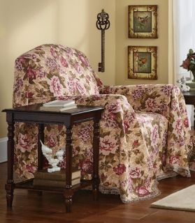 Erica Floral Furniture Throw Slip Cover Polyester Chair Home Decor NEW