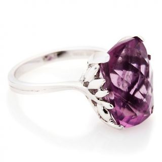 Heritage Gems 6.15ct Raspberry Fluorite Sterling Silver Ring