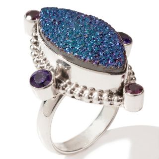  quartz and multigemstone sterling silver ring rating 30 $ 34 97 s h