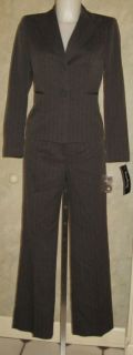Evan Picone Charcoal Stripe Pant Suit Petite Sz 2 $200