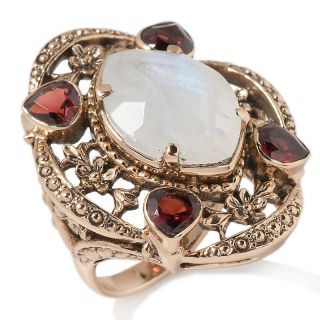  moonstone and garnet bronze ring note customer pick rating 32 $ 39 95