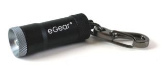eGear Black Body Pico Zipper Light Keychain White LED Flashlight 21