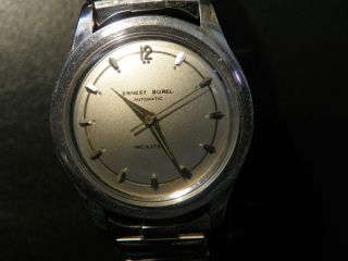 Vintage Ernest Borel Mens 17 J Auto Wrist Watch Serviced Running Good