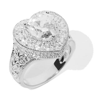 Absolute Heart Shaped Framed Solitaire Ring   3.79ct