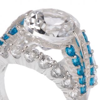 White Topaz and Neon Apatite Silver Ring   11.38ct