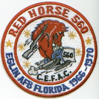  Red Horse Patch Red Horse 560 Eglin AFB Florida 1966 70 Cefac