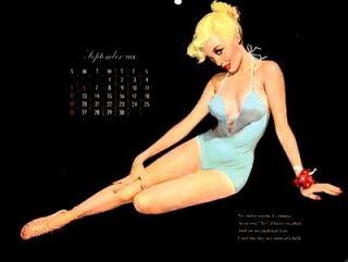 Chiriaka Esquire Calendar Pinup Art Litho 1954 Vtg Original Deco